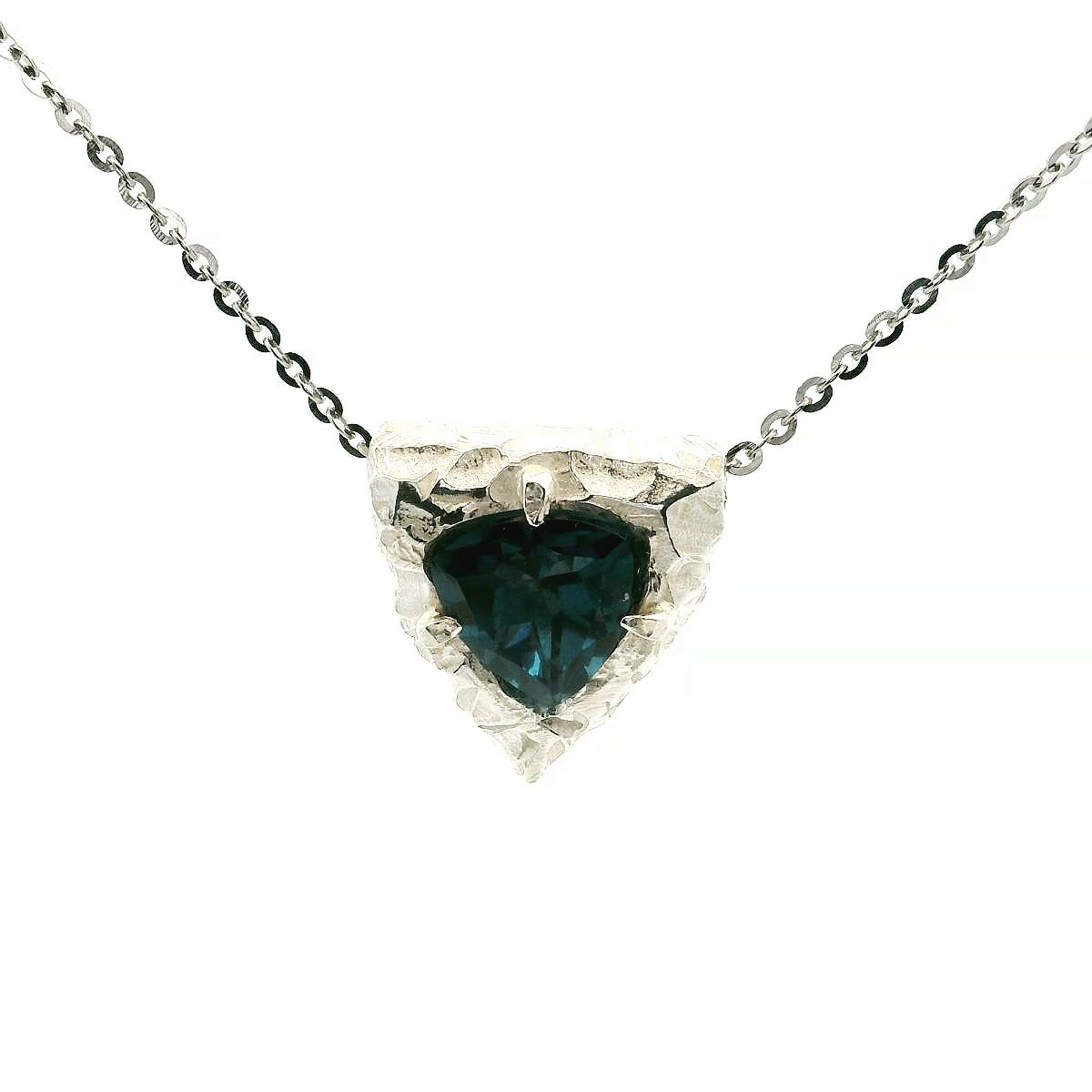 London Blue Topas Anhänger Trillion in 925 Sterlingsilber