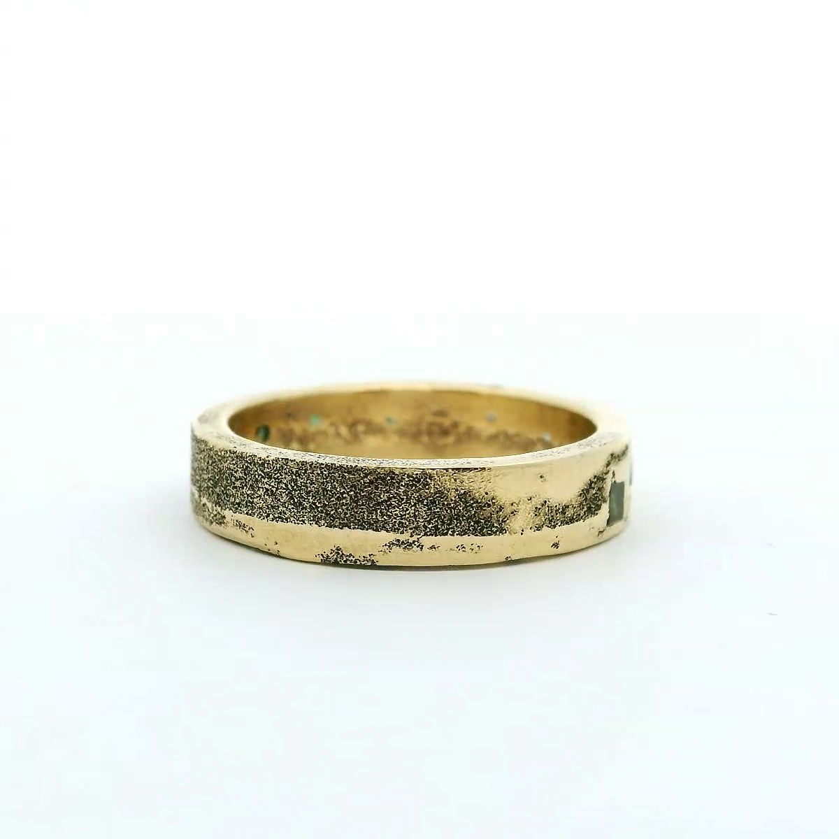 Sandgussring 14k Gelbgold, Größe 61