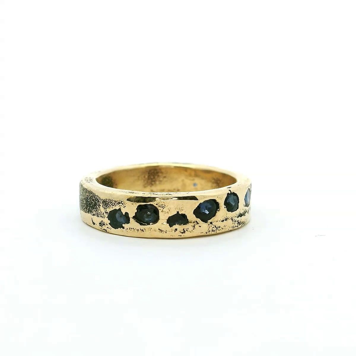 Sandgussring 14k Gelbgold, Größe 55