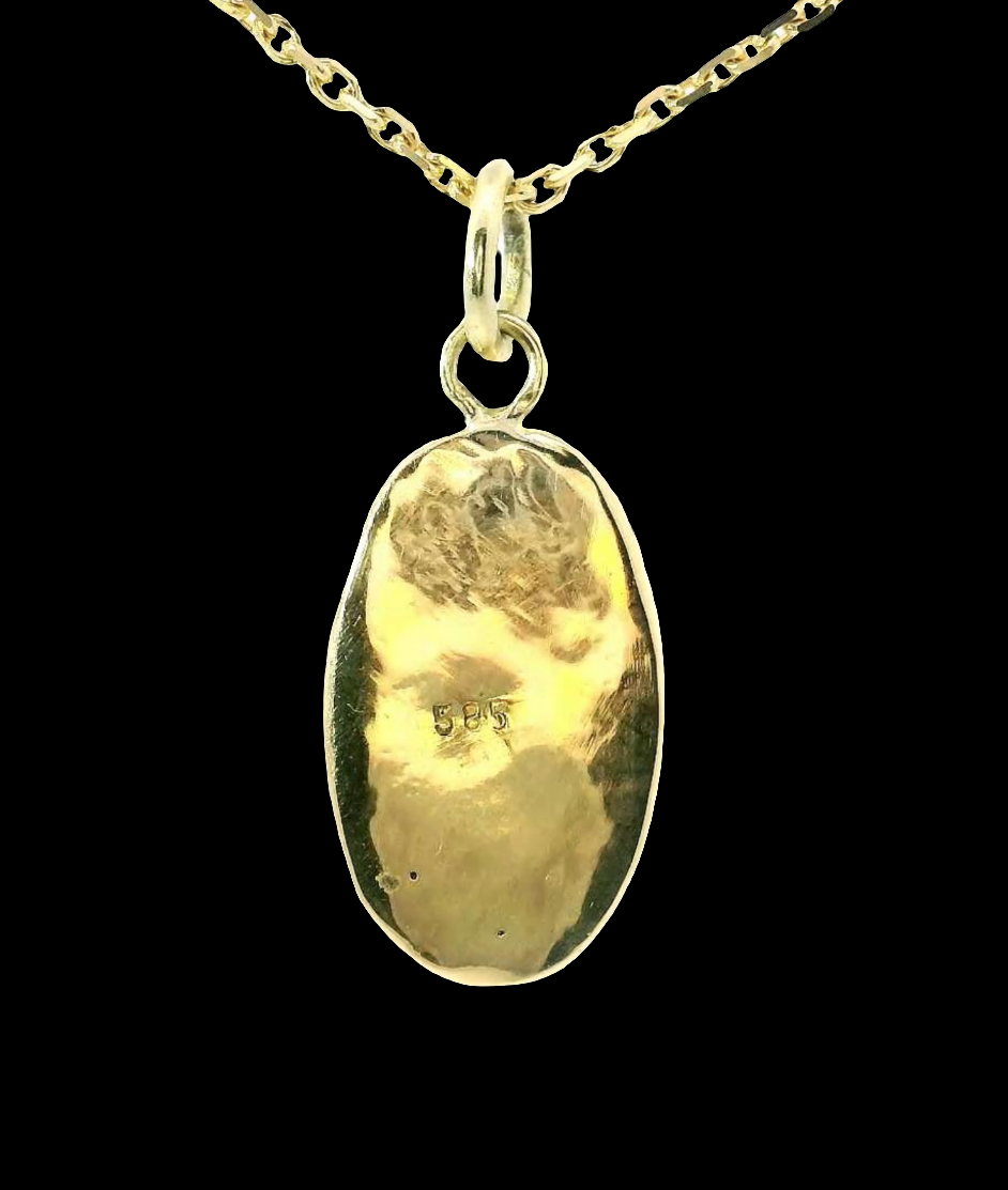 Boulderopal-Anhänger Multicolor in 585 Gelbgold