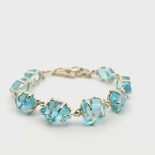 Blautopas Armband in 925 Sterlingsilber